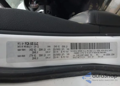 2015 Dodge Durango Limited из США, поврежденный, VIN 1C4RDJDG8FC186662